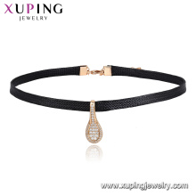 44449 Xuping Jewelry Ventas recién vendidas Elegant Leather Gargantilla con forma de cuchara